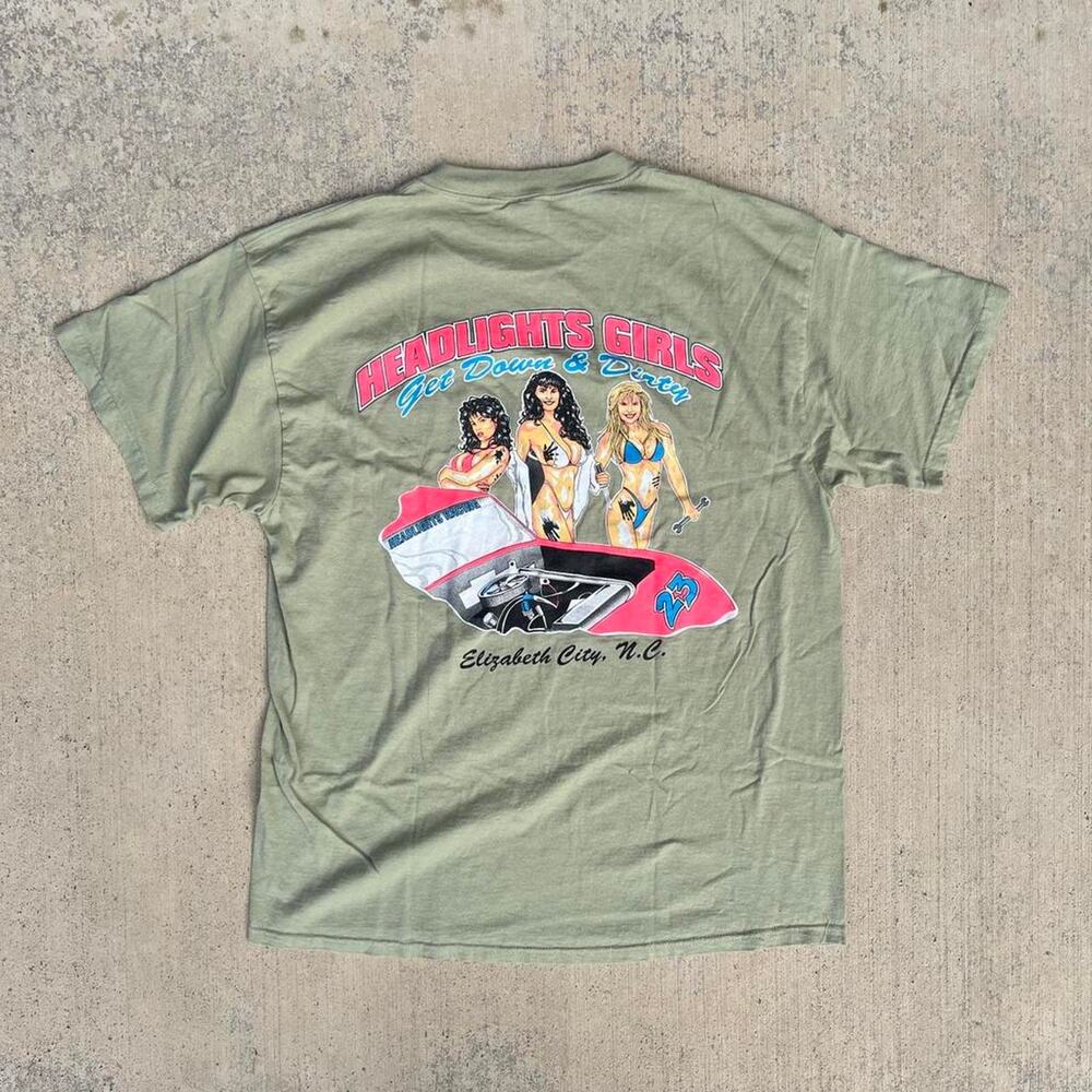 Hot Pink Muscle Car Dirty Girls Headlights Racing Pocket Delta T-Shirt